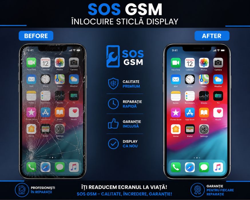 Înlocuire Sticla IPhone/Samsung