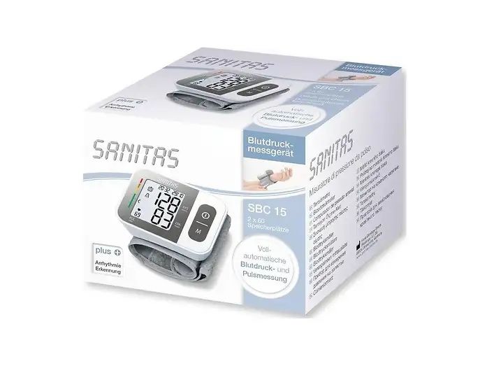 Апарат за измерване на кръвно налягане Sanitas SBC 15, Бял / Сив
