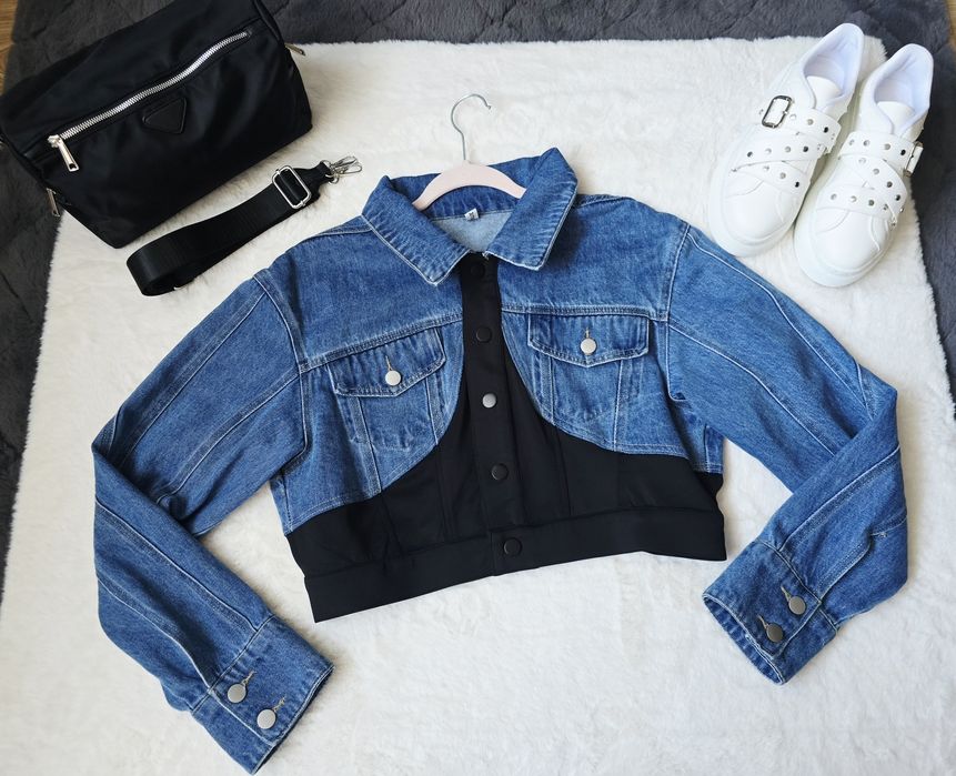 Дамско дънково яке по модел на Mugler