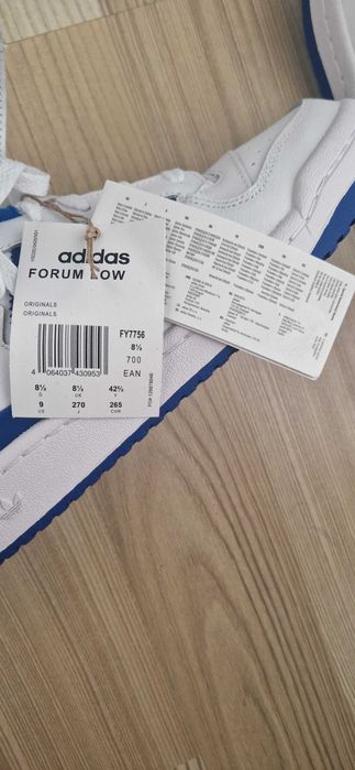 Sneakers Adidas Forum Low alb / albastru -marimea 42 2/3