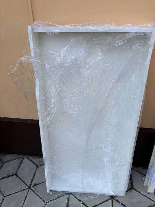 Patut copii din lemn Hubners Dominic 120x60 alb cu sertar + protectii