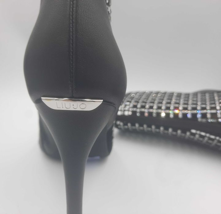Superbe botine -bijuterie LIU JO originale noi model superb stiletto piele naturala + cristale 37