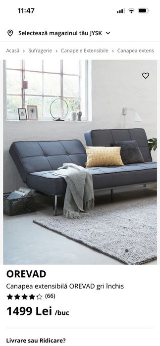 Canapea extensibila jysk impecabilă foarte putin folosită