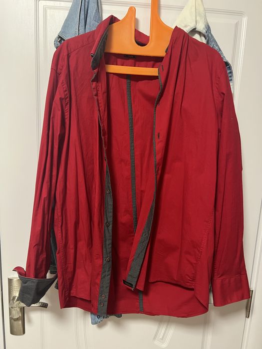 Мъжка червена риза размер S-M Slim fit модел