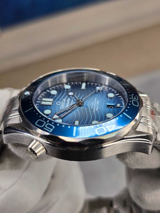 Omega Seamaster Diver 300M Steel Blue Ceramic Blue Wave Dial 42mm