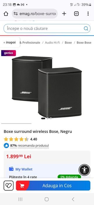 Bose 300 Virtually Invisible pentru soundbar 300 500 600 700 900