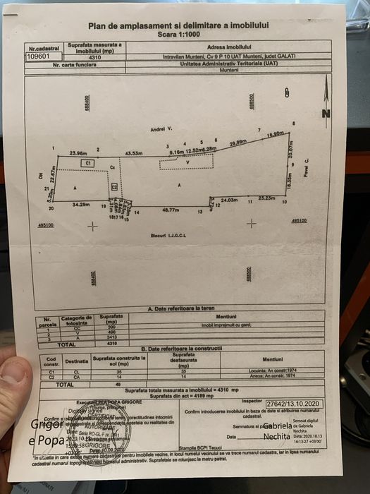Teren intravilan 4310m2 Loc. Munteni deschidere 29m la E581 utilitati