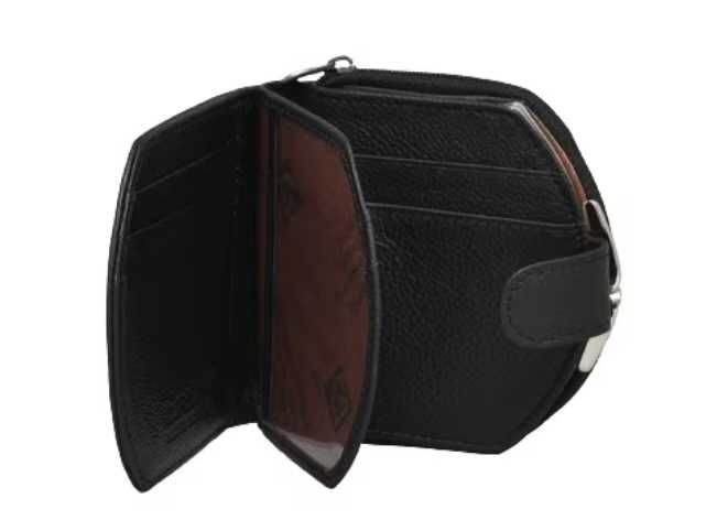 Черно Дамско портмоне от естествена кожа Imperial