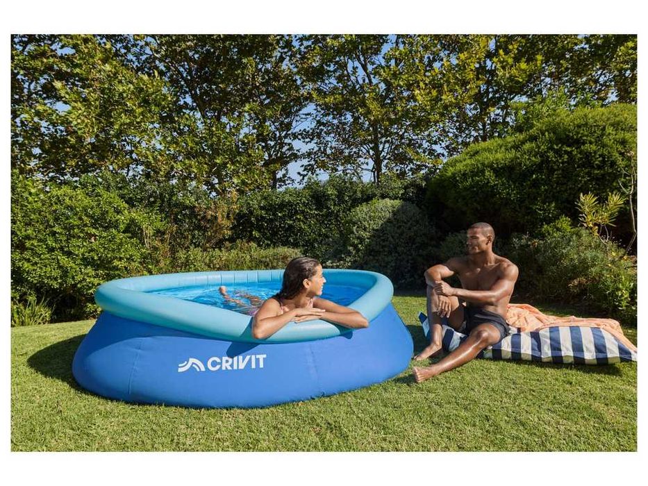 НОВИ! Басейн Crivit 240x63см Бързоразгъващ филтърна помпа и филтър