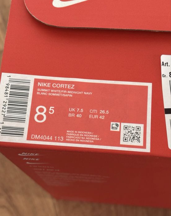 Чисто Нови Мъжки Обувки NIKE CORTEZ SUMMIT WHITE/FIR-MIDNIGHT NAVY 42 номер