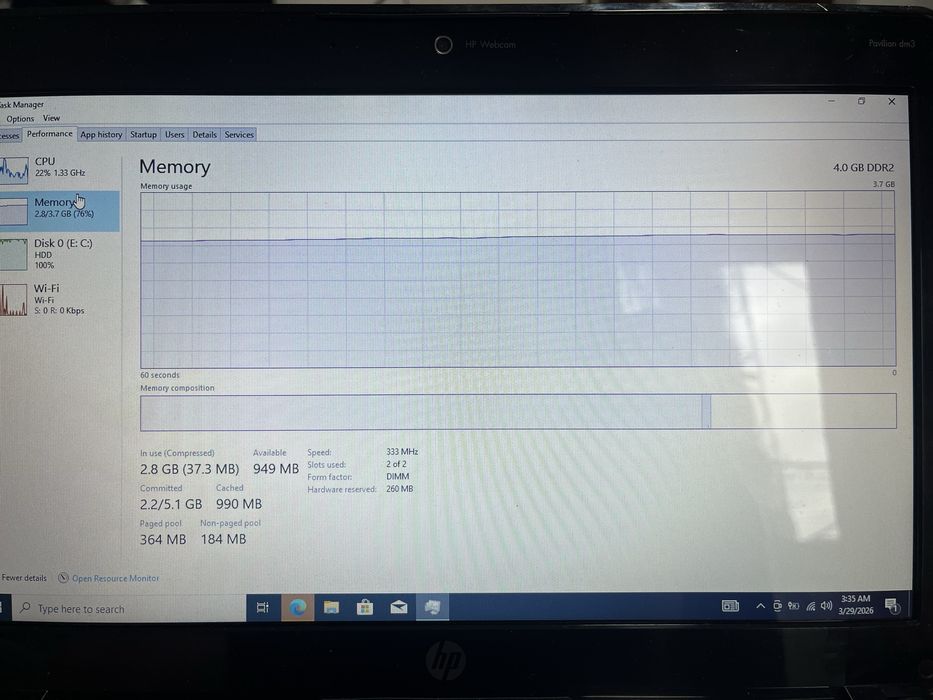 Laptop hp pavilion DM3