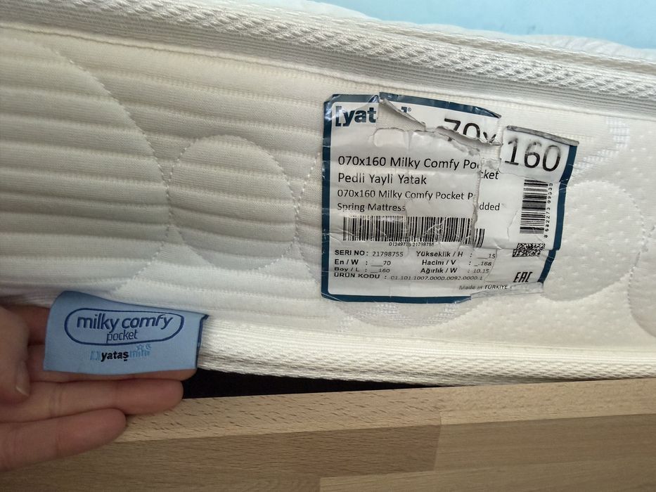 Ikea SNIGLAR детско легло с матрак Yatash Milky Comfy pocket 70 x 160с