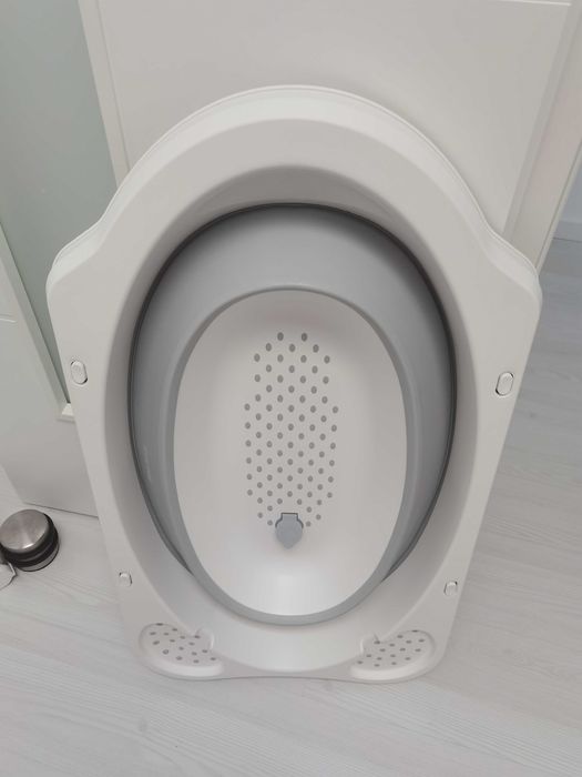 Cada Pliabila Anatomica Alba Gri 33l + Saltea Perna pentru Baie Delfin