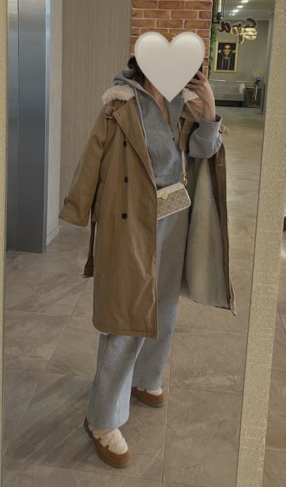 Тренч с утеплителем из меха