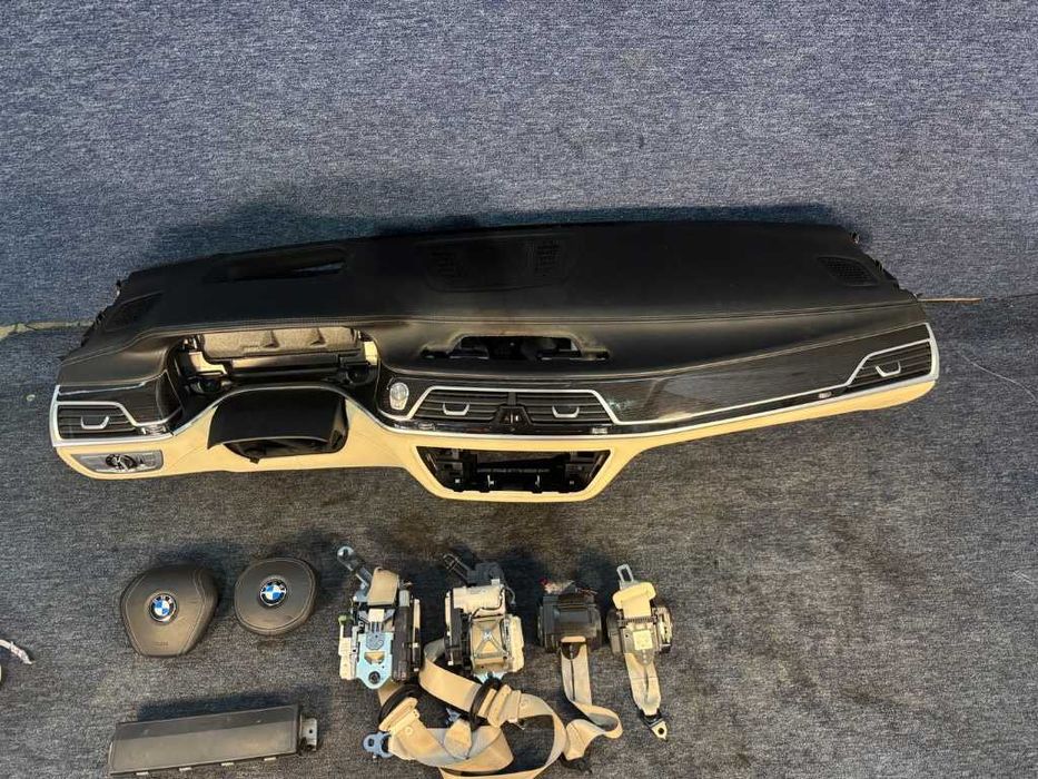 BMW Seria 7 G11 G12 Planșă bord kit chit airbag în piele Nappa