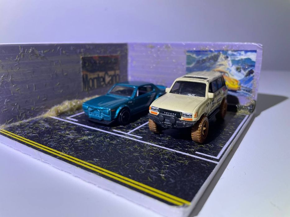 Hotwheels диорама, парковка 1:64