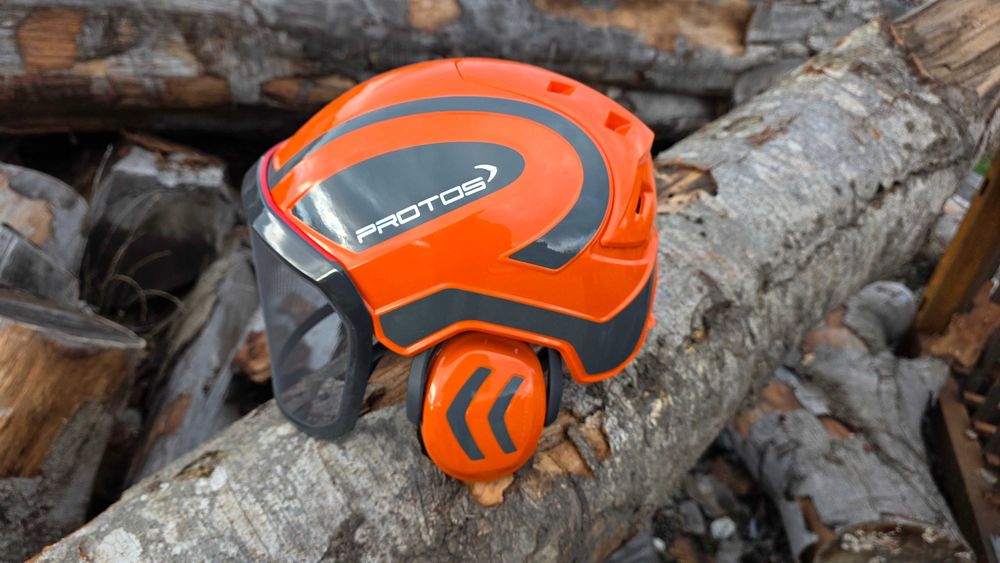 Casca forest PROTOS Integral negru/galben neon