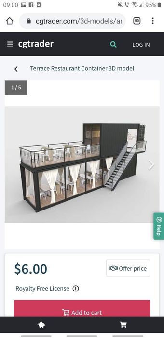 Vand container modular cu etaj pe structura metalică