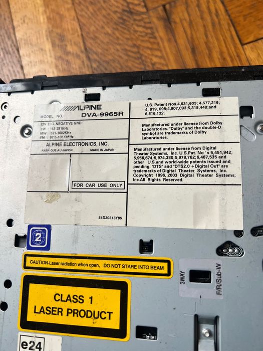 Car audio dvd  player Alpine DVA 9965