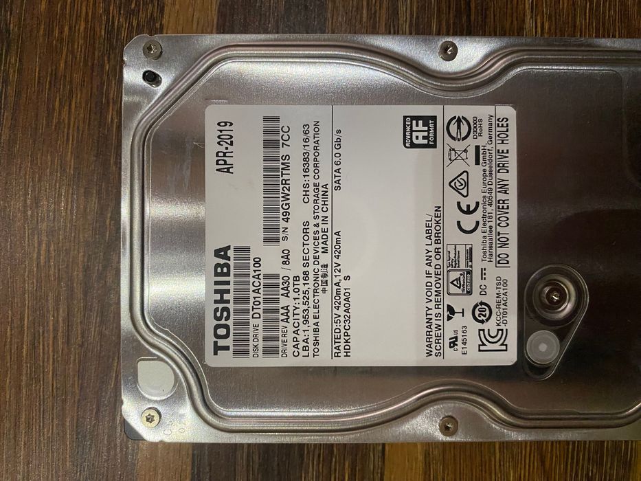 Toshiba 1TB Hard disk новый