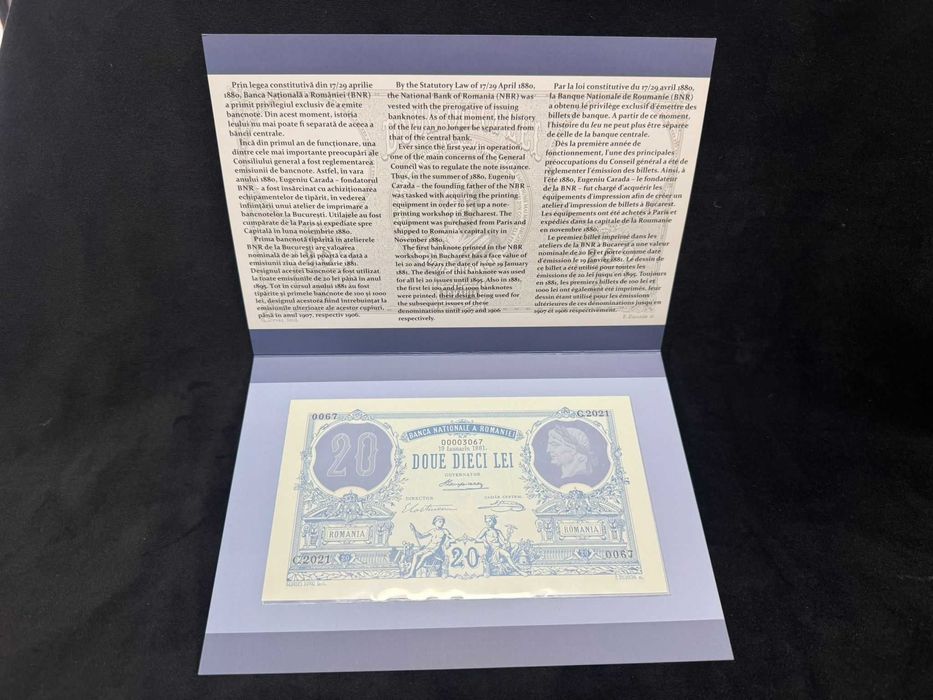 Prima bancnotă emisă de banca națională a României în 1881