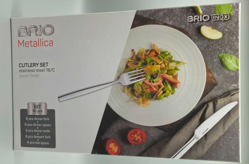 Луксозен комплект прибори за хранене BRIO Metallica, 30 части,ПРОМО!