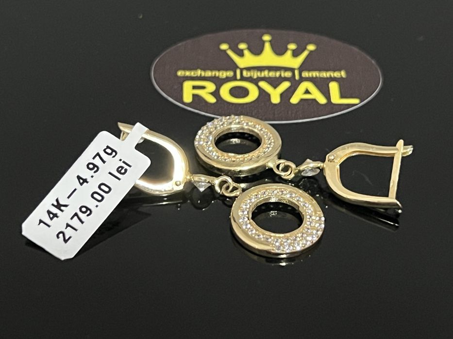 Bijuteria Royal CB : Cercei lungi aur 14k 4,97 grame