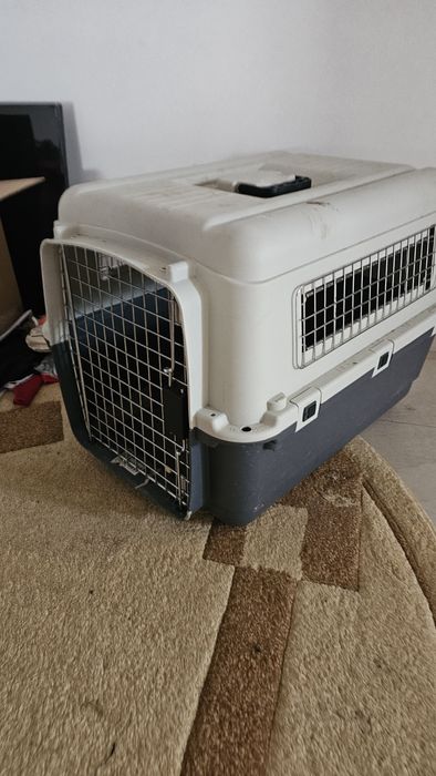 Cușcă transport câini și pisici Karlie Nommand M 67x51x47 cm gri-alb