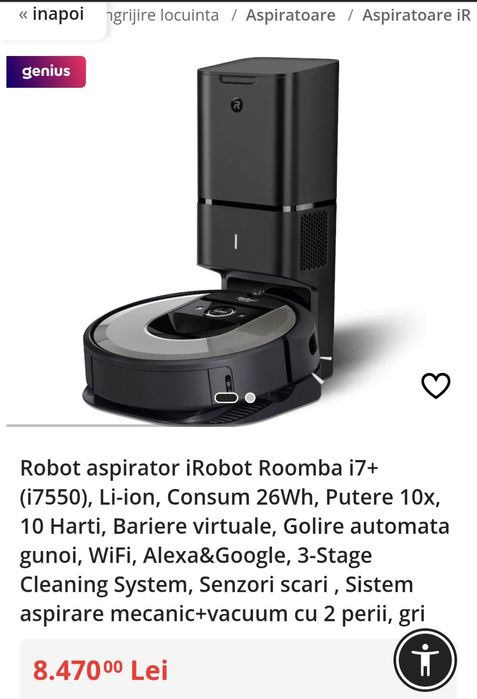 Robot aspirator iRobot Roomba i7+