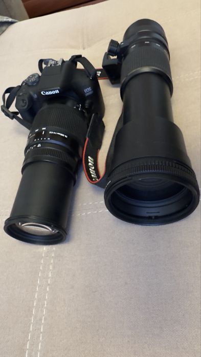 Canon 2000D cu obiectiv Tamron 200-500 si SIGMA 70-300 pret 1500 lei FIX
