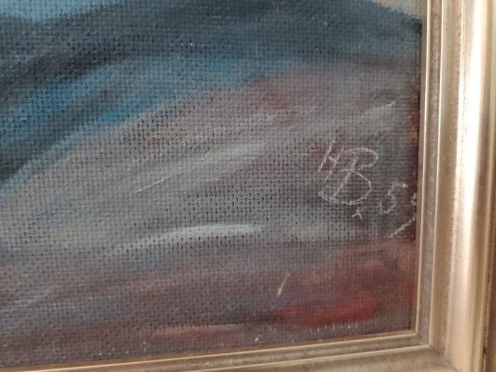 Superbă lucrare în ulei semnată încadrată într-o ramă din lemn ,stare