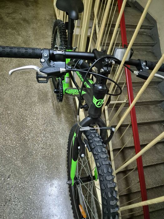 Bicicleta MTB copii Pegas Mini Drumet 20 inch, Negru/Verde