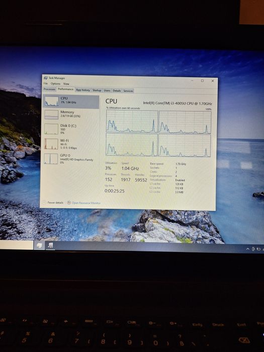 Laptop Lenovo G70-80 , i3 4005U , 8 GB,  ssd 120 GB,  17.3" HD+