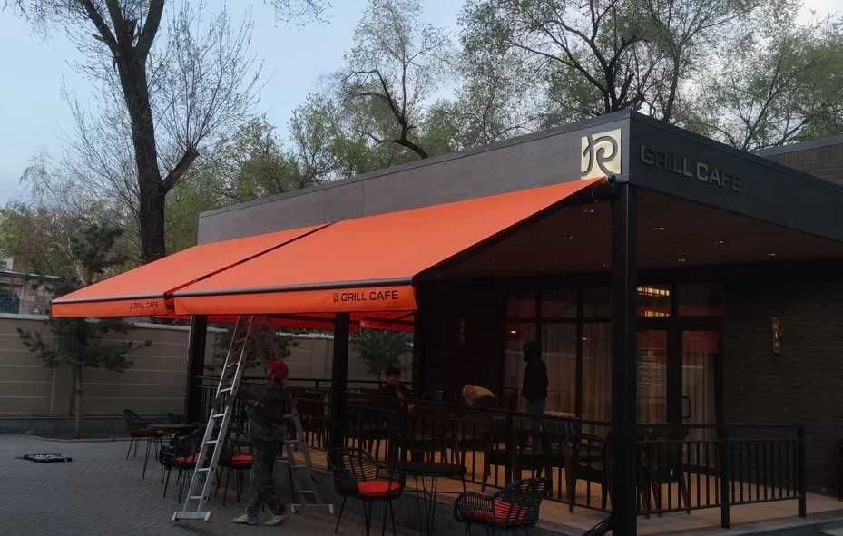 Маркизы террасные для ресторанов.