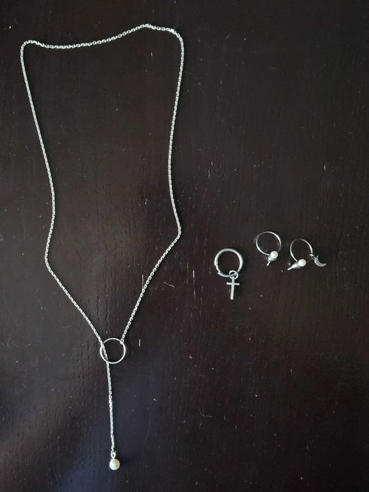 Украшения серебряные (подвеска, 3 серьги)