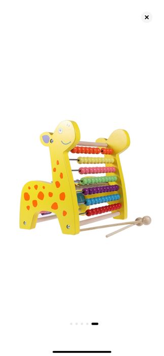 Numaratoare Lemn Girafa - xilofonul si cuburi de lemn Educativa