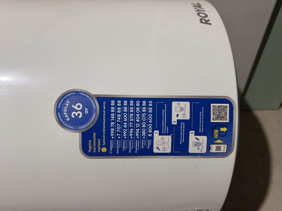 Royal Ariston 80 Litr 3 oycha ishlatilgan yangi xolatda narhi 950000