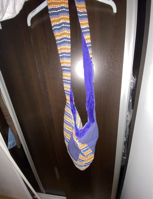 Geanta din material mov colorata