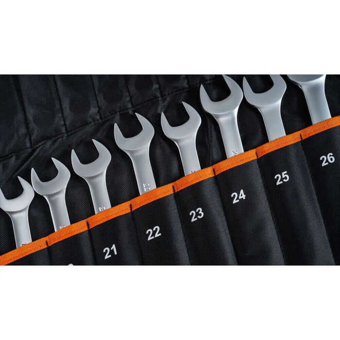Set chei combinate 6 - 32 mm, 25 piese, husa textila neagra, Powermat