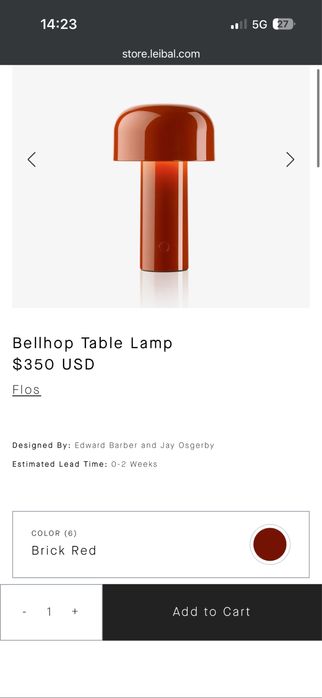 Дизайнерска безжична лампа FLOS Bellhop 2 броя налични