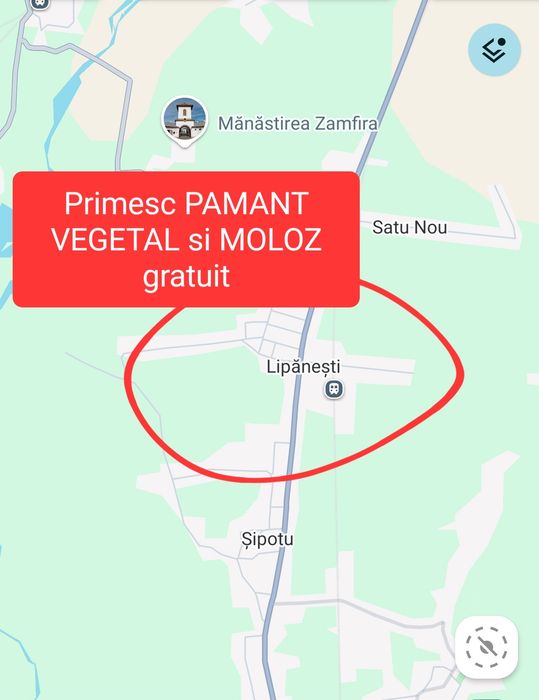 Primesc PAMANT VEGETAL si MOLOZ gratuit, zona Lipanesti Prahova