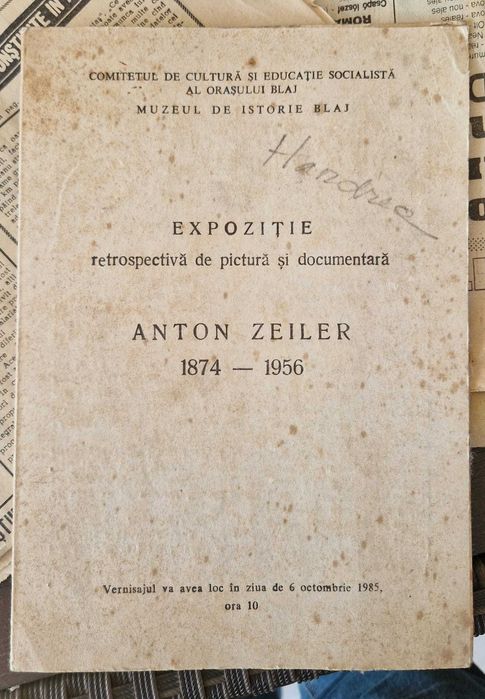 Anton Zeiler (1874 - 1956), Blaj, tablou