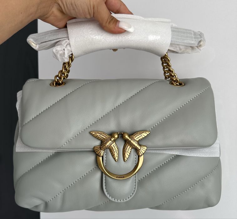 Pinko love classic puff grey shoulder