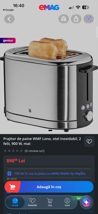Toaster WMF LONO Cromargan