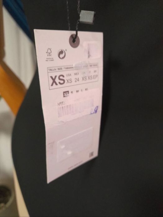 Body Zara negru asimetric din vascoza mărimea XS