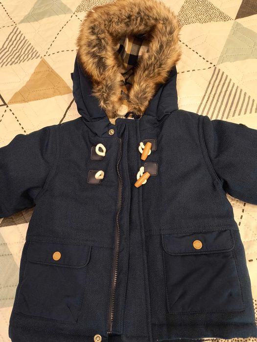 Ново топло синьо водоустойчиво палто с подплата Okaidi  размер 86 см