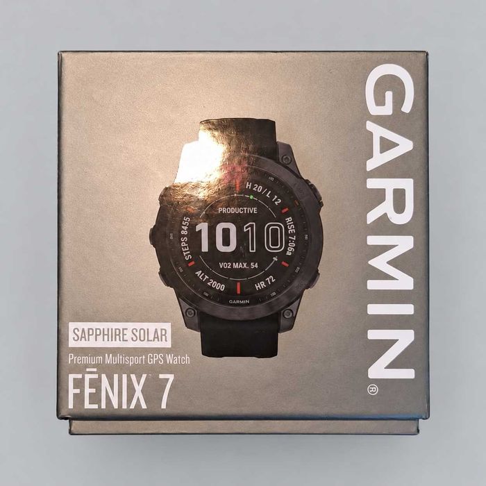 Часовник Garmin Fenix 7 Sapphire Solar с кутия и аксесоари