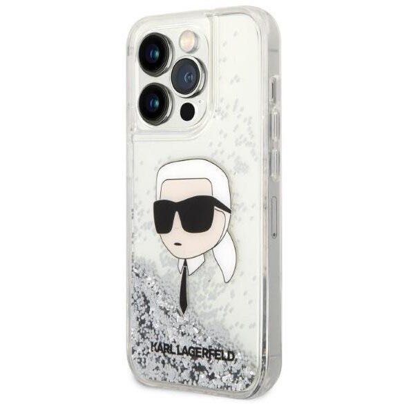 Karl Lagerfeld Glitter Karl Head калъф за iPhone 14 Pro 6.1″, сребрист