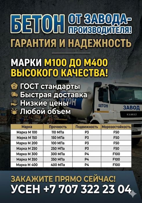 Бетон всех марок с доставкой бетононасос заливаем фундамент бетон