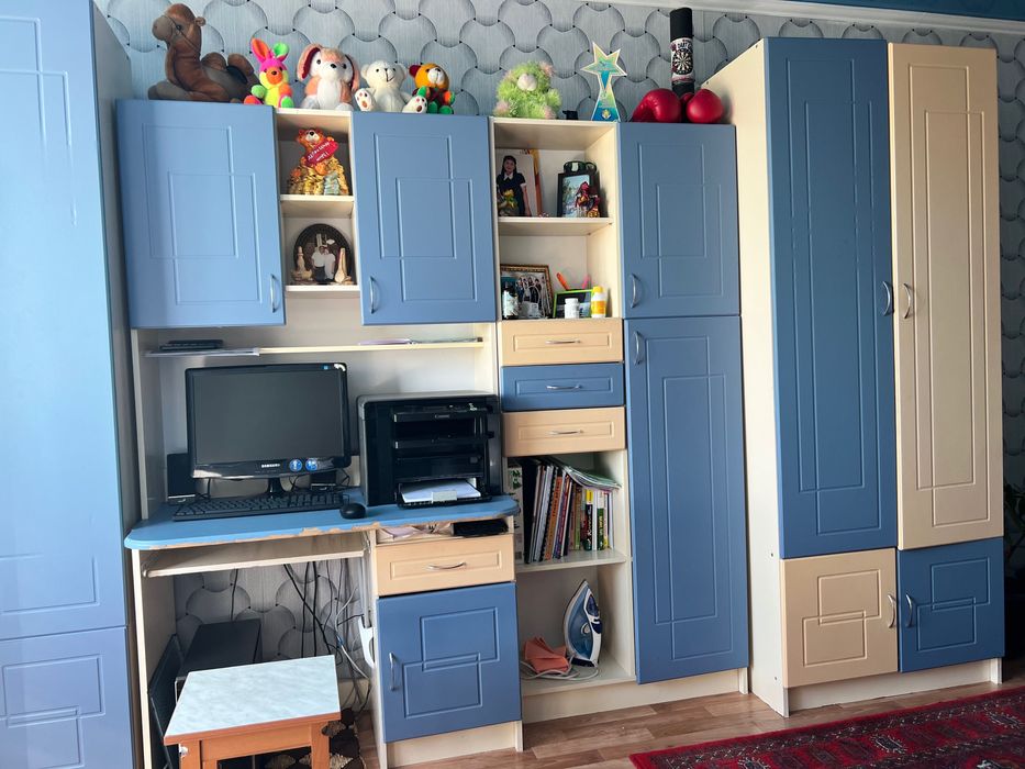 Детский шкаф голубой